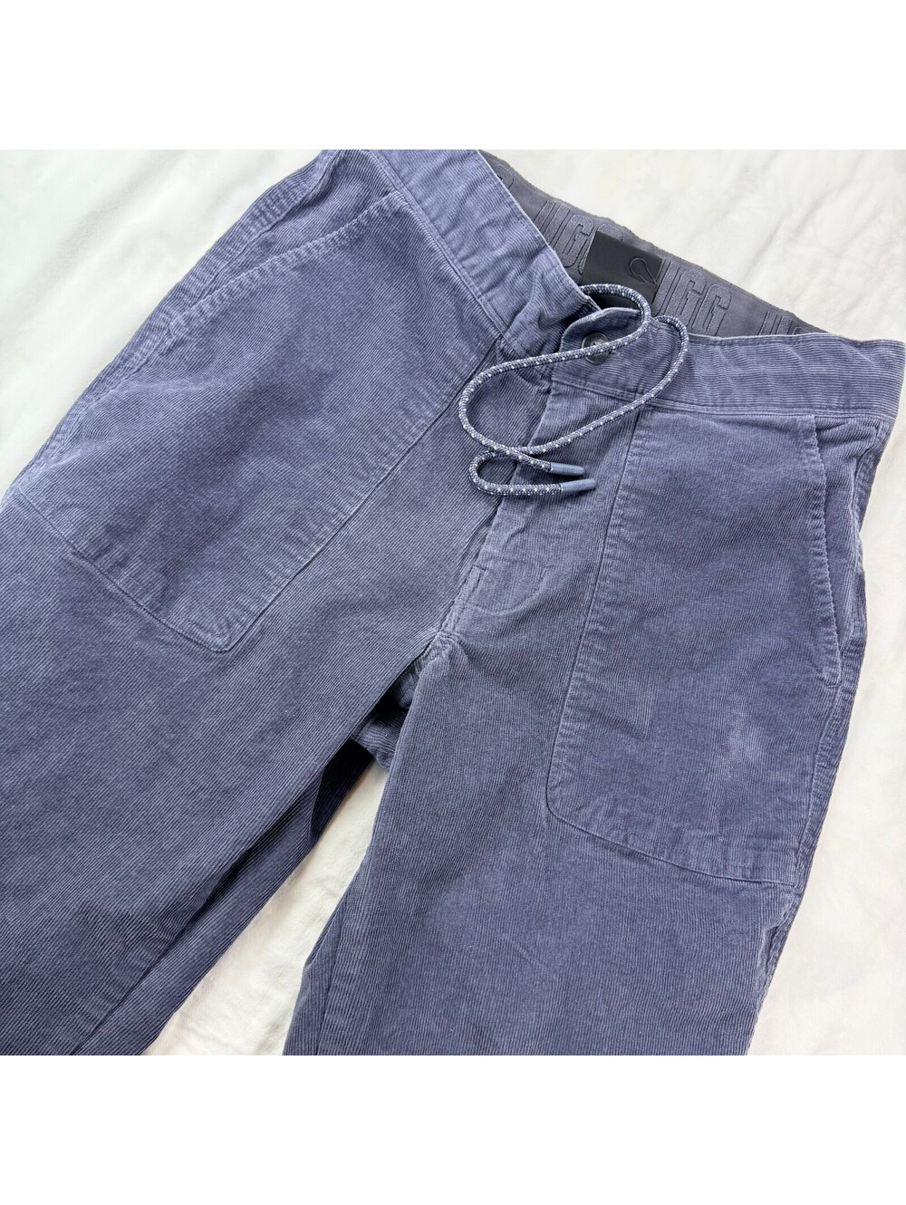 UGG Vernon Corduroy Jogger Pants Mens (Unisex) XS Slate Blue 98% Cotton Stretch